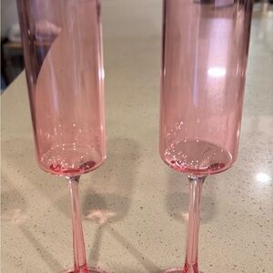 The Morgan Co Pink Champagne Flutes
